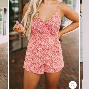 Red white and blue skirted romper